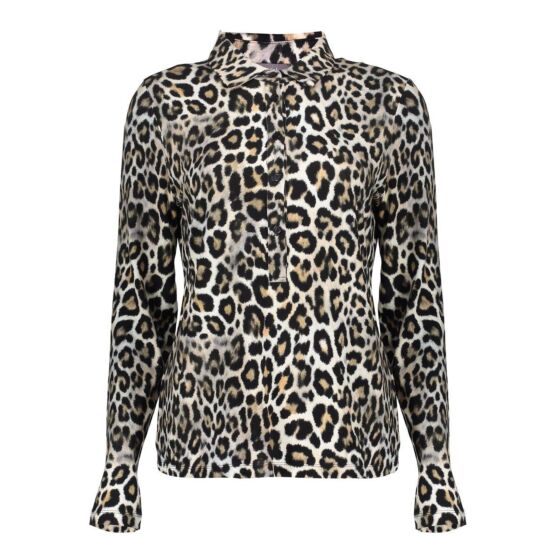 Geisha Blouse Leopard Black Sand