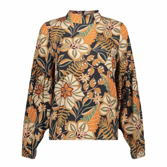 Geisha Top Black/Green/Orange