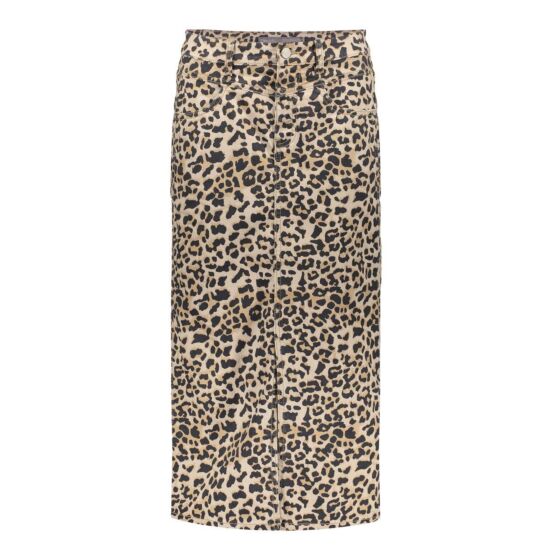 Geisha Jeans Skirt Leopard Print 