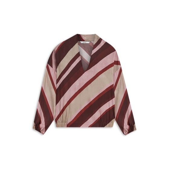Summum Woman Top V-Neck Stripe Printed Multicolor 