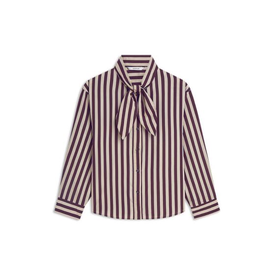 Summum Woman Blouse Two Tone Stripe Burgundy 