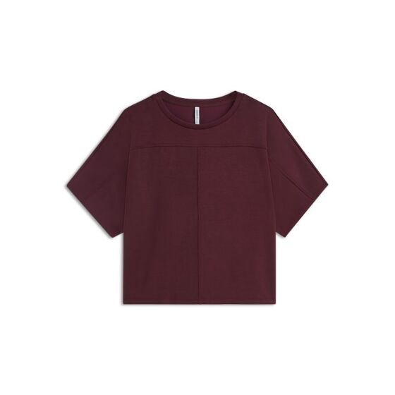 Summum Woman Boxy Top Soft Scuba Dark Burgundy
