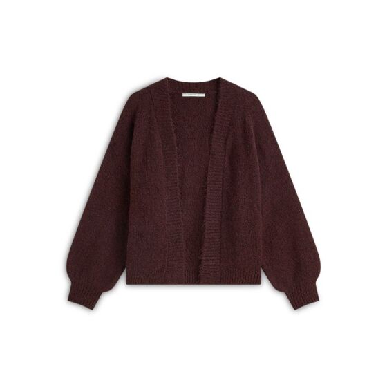 Summum Woman Cardigan Cozy Melange Knit Burgundy