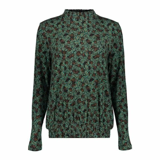 Geisha Top with Smock Emerald/Camel