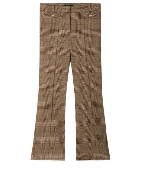 Cambio Fleur Cropped Check Caramello 