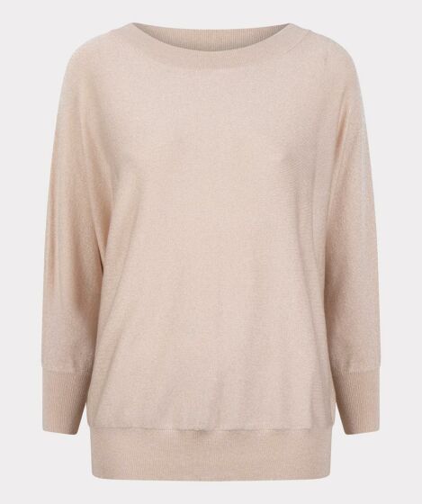 Esqualo Sweater Batwing Lurex Light Sand