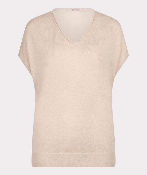 Esqualo Sweater Batwing V-Neck Lurex Ivory