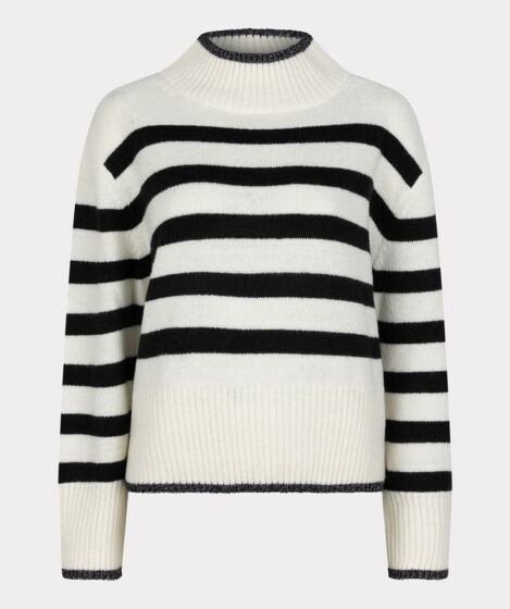 Esqualo Sweater Col Striped Lurex Black/White