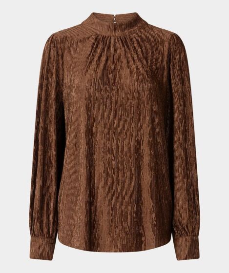 Esqualo Blouse Crinkled Velvet Brandy 