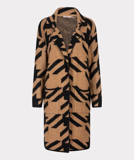 Esqualo Cardigan Jacquard Black/Brandy