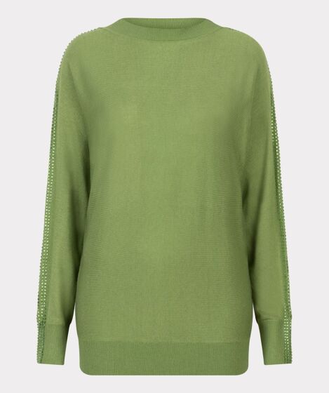 Esqualo Sweater Sleeve Studs Forest Green