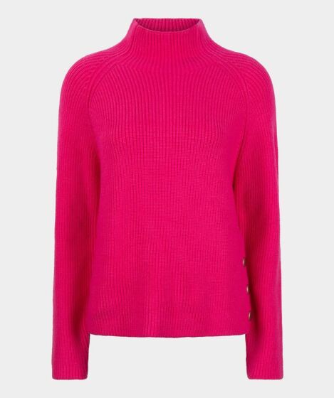 Esqualo Sweater Raglan Snap Button Fuchsia