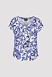 Monari T-shirt Paisley met Tekst Deep Sea