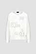 Monari Pullover Strassteentjes en Studs Off-white 