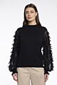 Rino & Pelle Knitted Pullover Fancy Sleeves Black