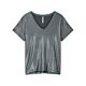 Summum Woman V-Neck Top Metallic Coated