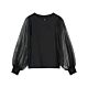 Summum Woman Top Dotted Mesh & Jersey Black 
