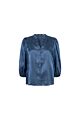 Jansen Amsterdam Bo Blouse Puff Sleeve Blue Grey 