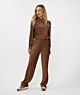 Esqualo Trousers Crinkled Velvet Brandy 