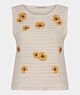 Esqualo Camisol Flower Top Embroidery Natural