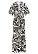 Tramontana Dress Bold Botanica Print Black/Stone