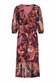 Tramontana Dress Mesh Leaves Print Purple