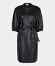 Esqualo Dress V/Neck Vegan Leather Black 