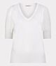 Esqualo Sweater V-neck Gathering Offwhite