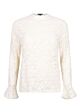 Tramontana Flared Cuff Lace Top Snow 