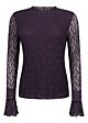 Tramontana Top Flared Cuff Aubergine Noir