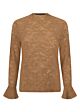 Tramontana Flared Cuff Lace Top Cinnamon
