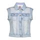 Geisha Jeans Jacket Sleeveless Bleached Denim