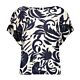 Geisha Top Flower Bi-Color Navy Offwhite 