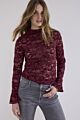 Tramontana Velvet Stretch Lace Top Pomegranate
