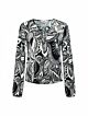 Woman And Co Top Liana Art Leave Black