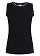 Tramontana Contrast Scallop-Neck Singlet Black