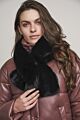 Rino & Pelle Stip Faux Fur Scarf Black-one size