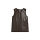 Summum Woman Top Soft Faux Leather Dark Choclate 