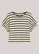 Summum Woman Top Striped Gauze Pebble Beige 