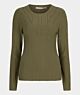 Esqualo Sweater Irregular Rib V-Design Moss Green 