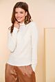 Geisha Top Col Fancy Rib Offwhite 