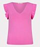 Esqualo Top V-Neck Ruffle Slve Pink 