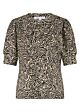 Tramontana Top Wandering Lines Print Blacks Pebble