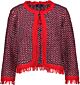 Monari Jasje Tweed Plaid Franjes Rood Marine 