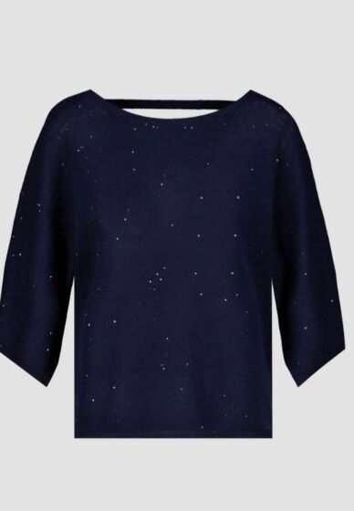 Monari Pullover Pailletten Navy 