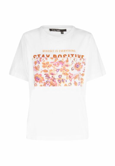 Marc Aurel T-shirt met Stay Positive-print
