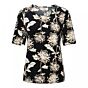 Woman And Co Lillian Flower Top Black