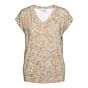 Woman &Co Lucia Fossil Flower Top Pastel Turquoise