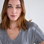 Summum Woman V-Neck Top Metallic Coated