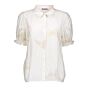 Geisha Blouse Broderie Ruffle Mouw Offwhite